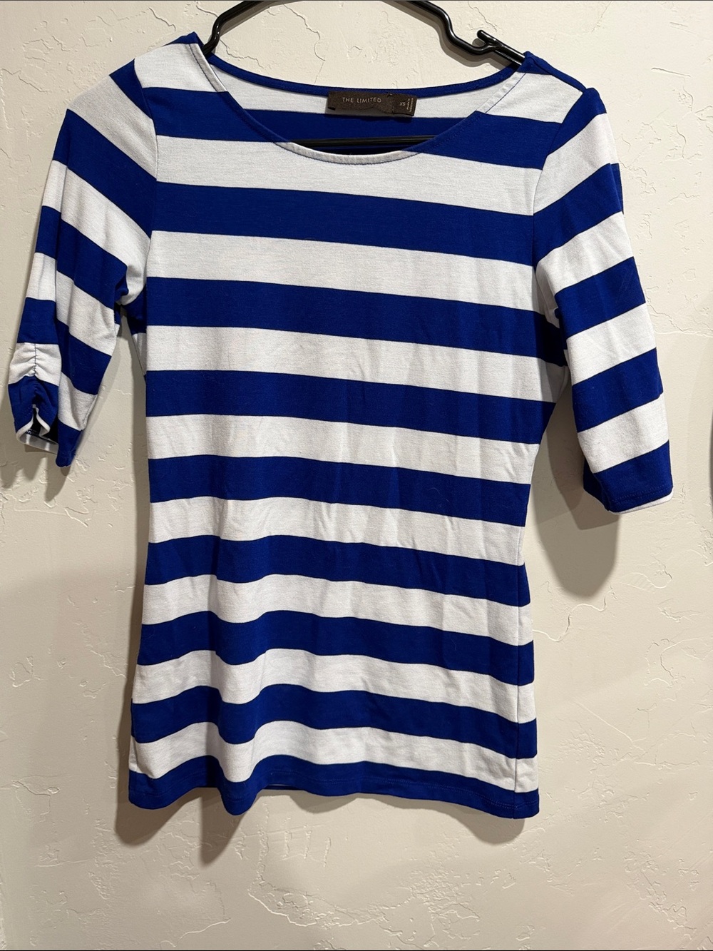 The Limited Royal Blue & White Striped Boatneck Tee